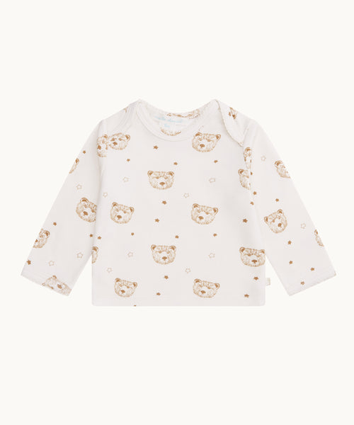 Bear Print Two Piece Set - Cream