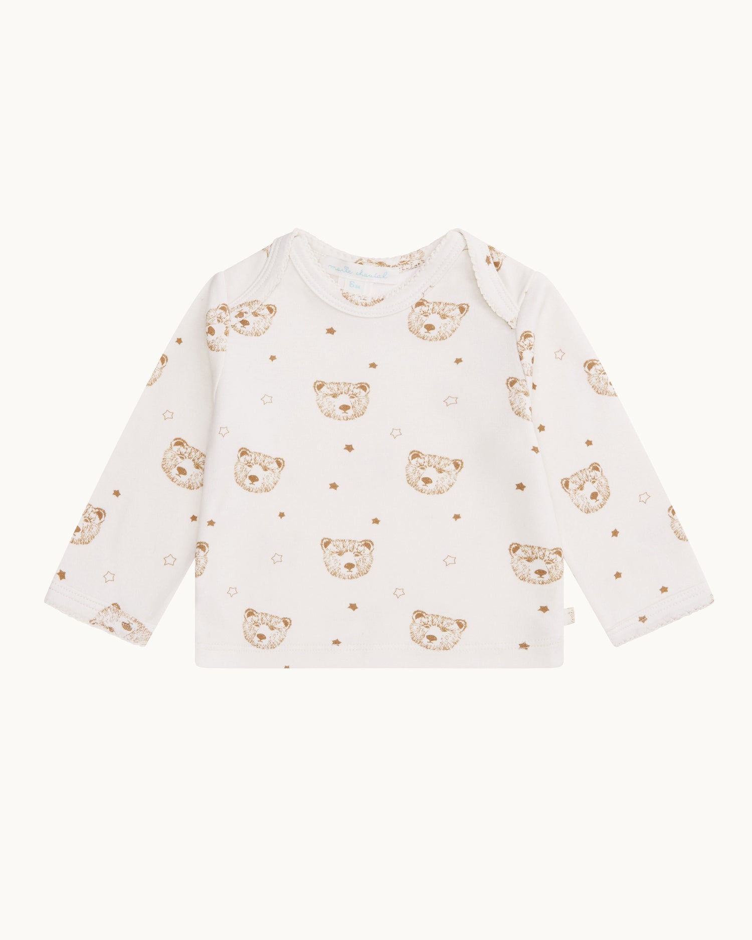 Bear Print Two Piece Set - Cream