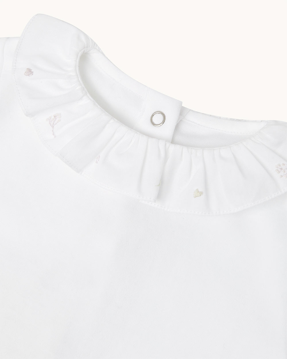 Blair Athena Embroidered Ruffle Collar Long Sleeve Onesie