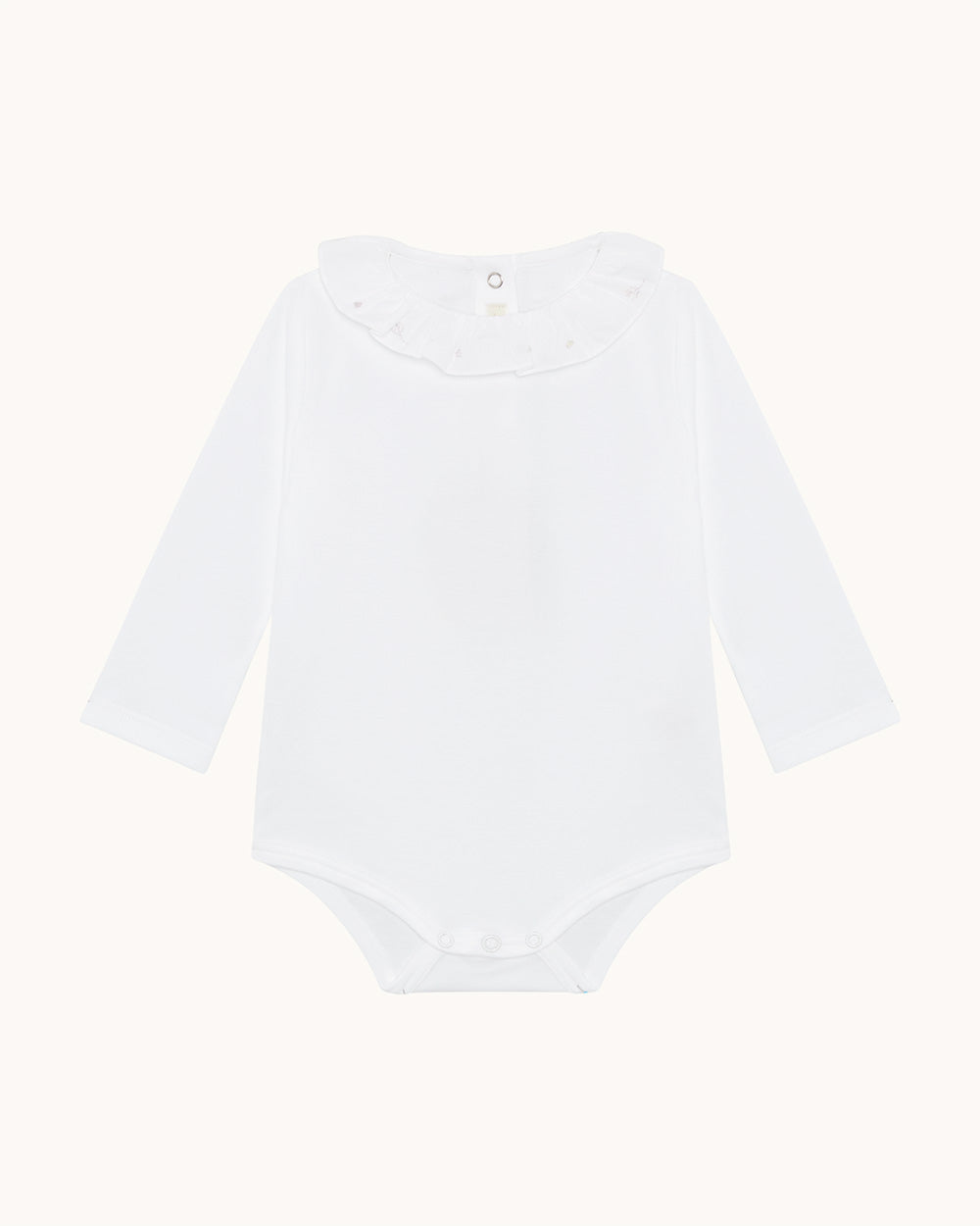 Blair Athena Embroidered Ruffle Collar Long Sleeve Onesie