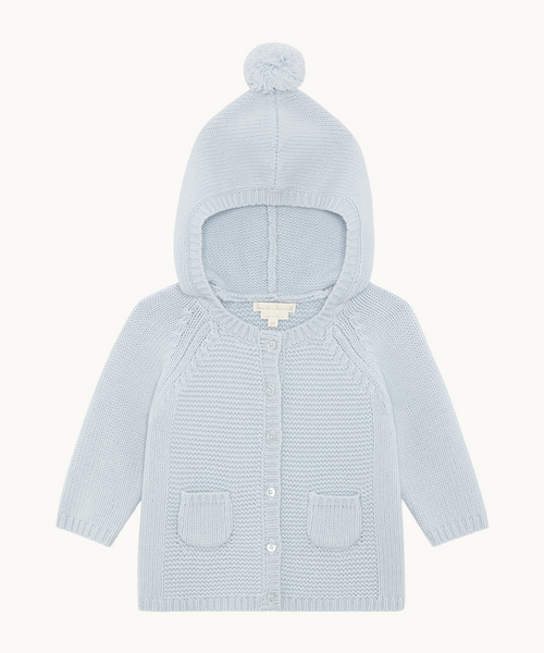 Bo Cable Knit Pram Cardigan - Blue