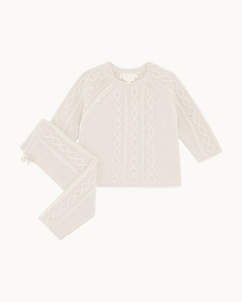 Bowen Cable Knit Two Piece Set - Milky White | Marie-Chantal
