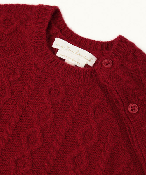 Bowen Cable Knit Dress - Ruby Red