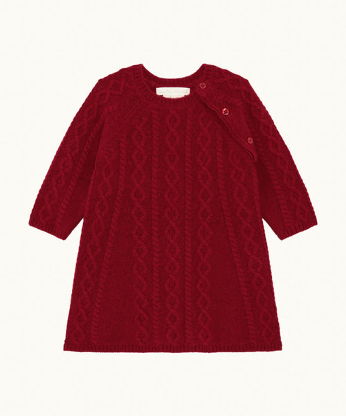 Bowen Cable Knit Dress - Ruby Red