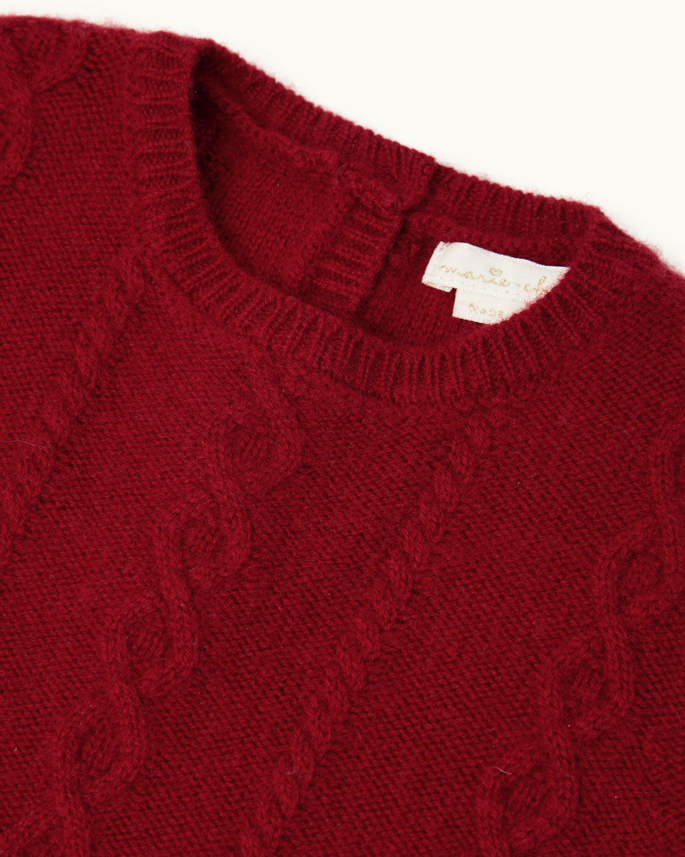 Bowie Cable Knit Romper - Ruby Red