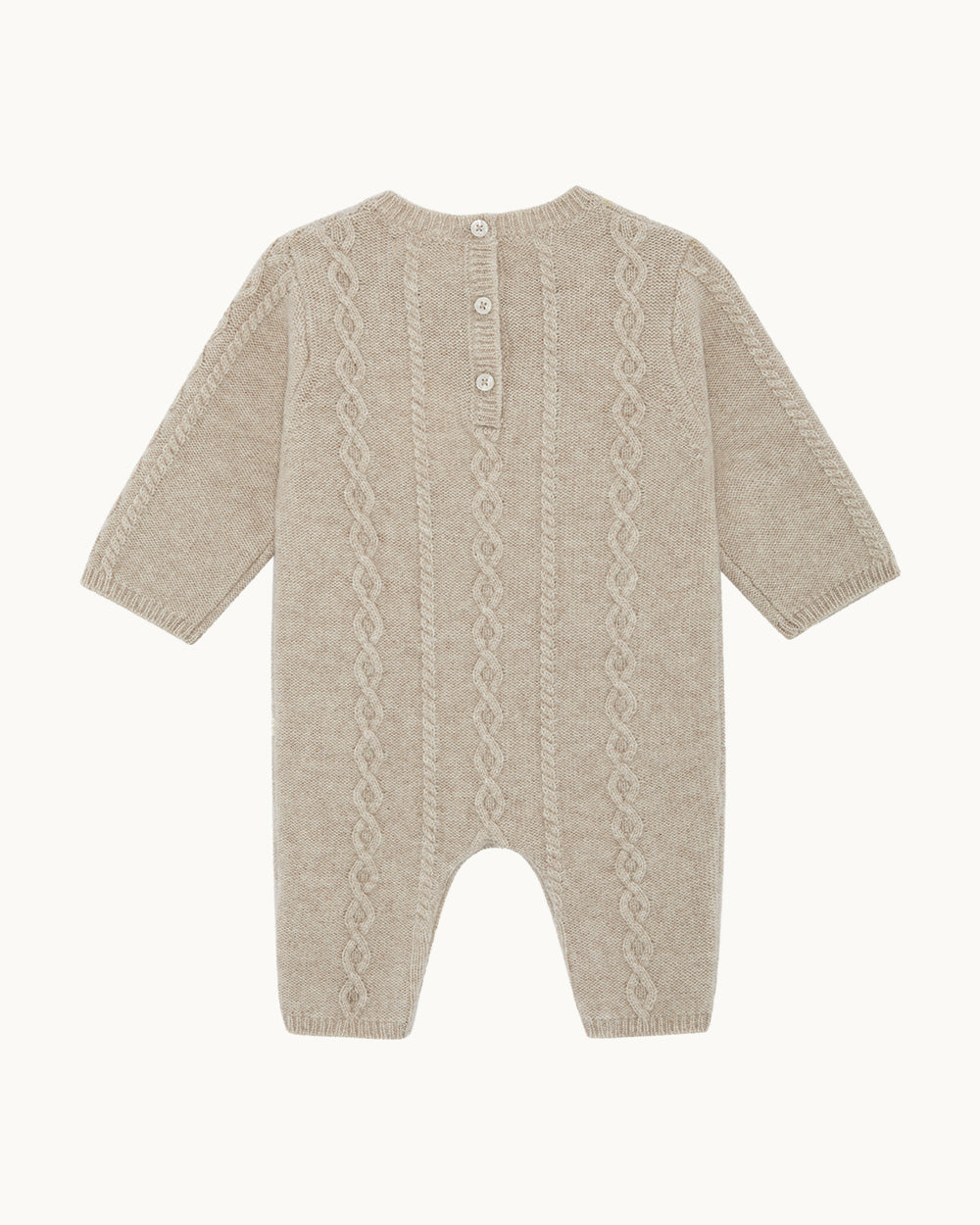 Bowie Cable Knit Romper - Oat Brown | Marie-Chantal