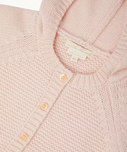 Bo Cable Knit Pram Cardigan - Pink