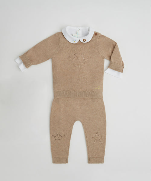 Little Bear Embroidered Collar Onesie