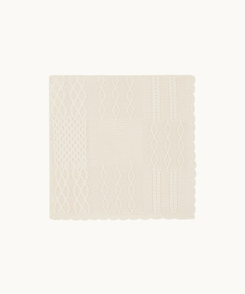 Cotton Blanket & Accessories Baby Gift Set - Milky White