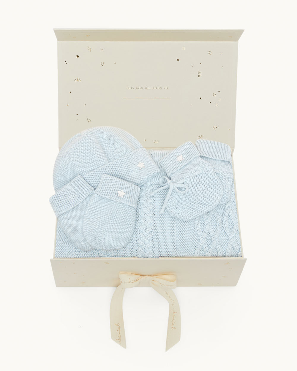 Cotton Blanket & Accessories Baby Gift Set - Blue