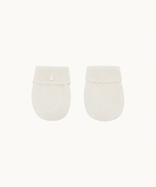 Callie Cotton Mittens - Milky White