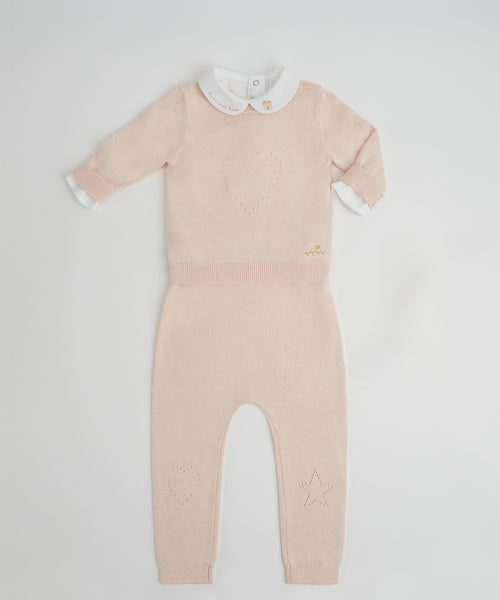 Home Sweet Home Peter Pan Collar Onesie - Pink