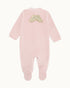 Velour Angel Wing™ Sleepsuit - Gold & Dusty Pink