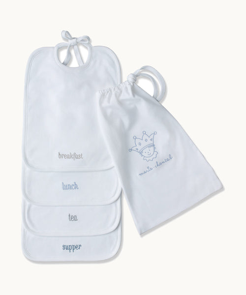Embroidered Bib Set - Dusty Teal