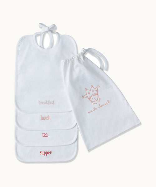 Embroidered Bib Set - Terracotta