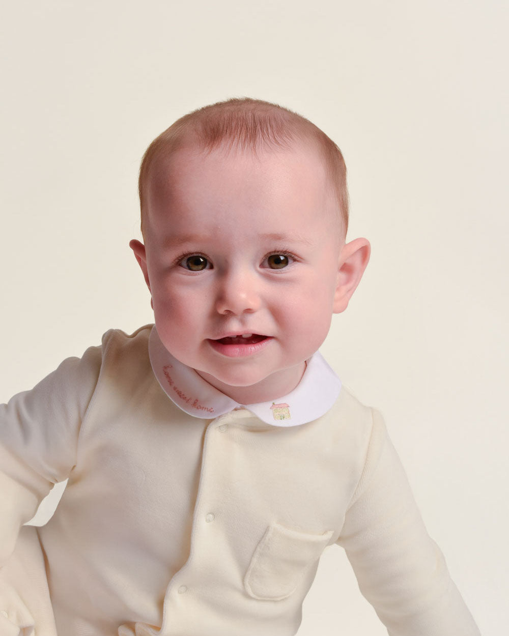 Home Sweet Home Peter Pan Collar Onesie - Pink