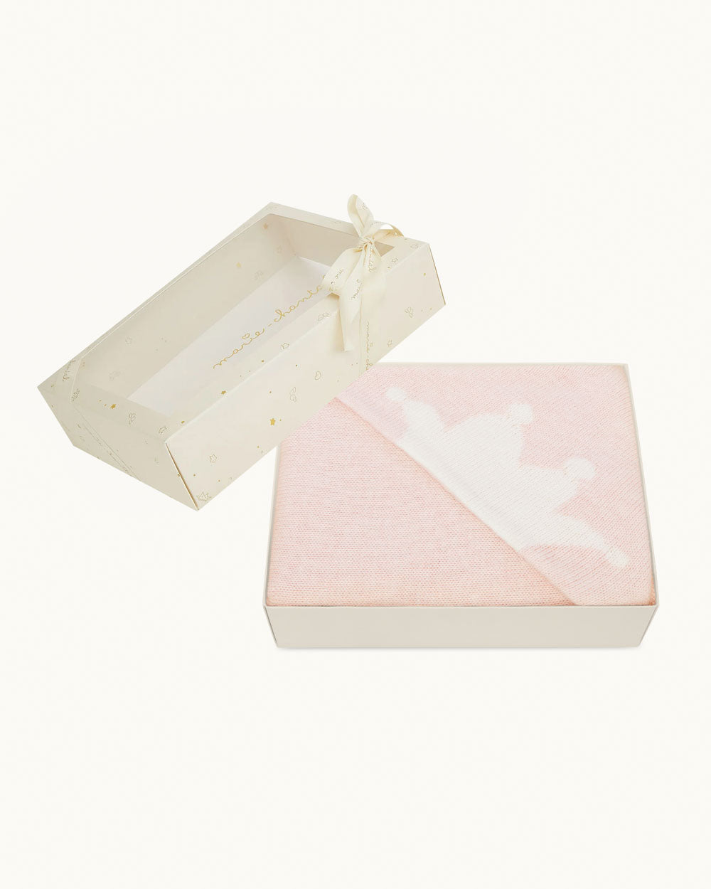 Knitted Crown Blanket - Pink