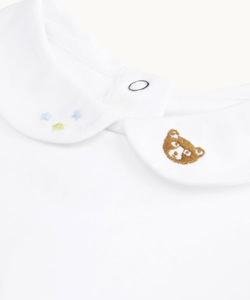 Little Bear Embroidered Collar Onesie