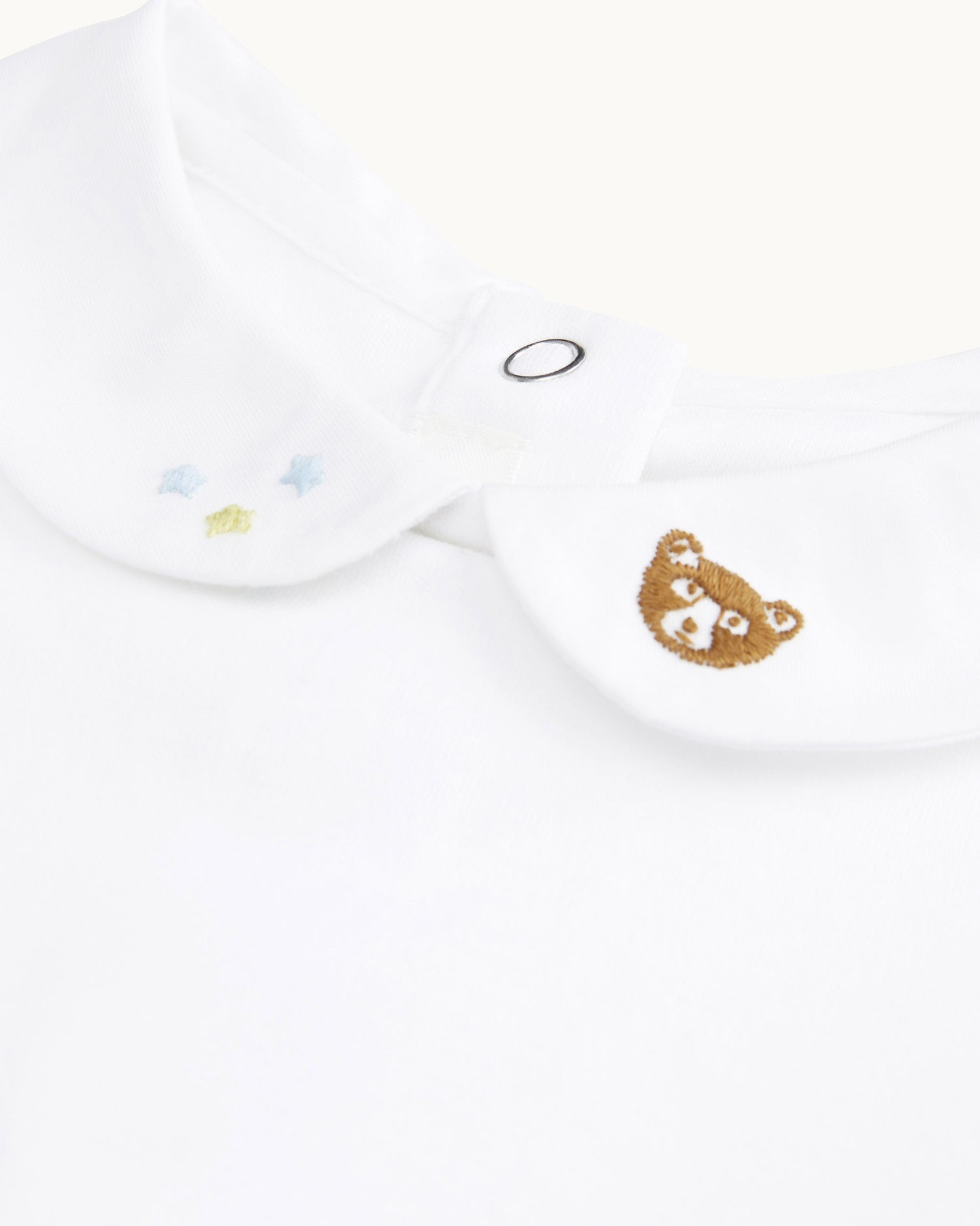 Little Bear Embroidered Collar Onesie