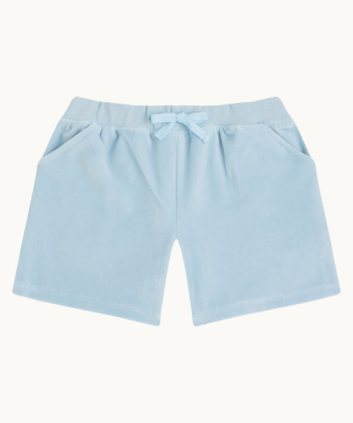 Velour Angel Wing Shorts - Child Dusty Blue