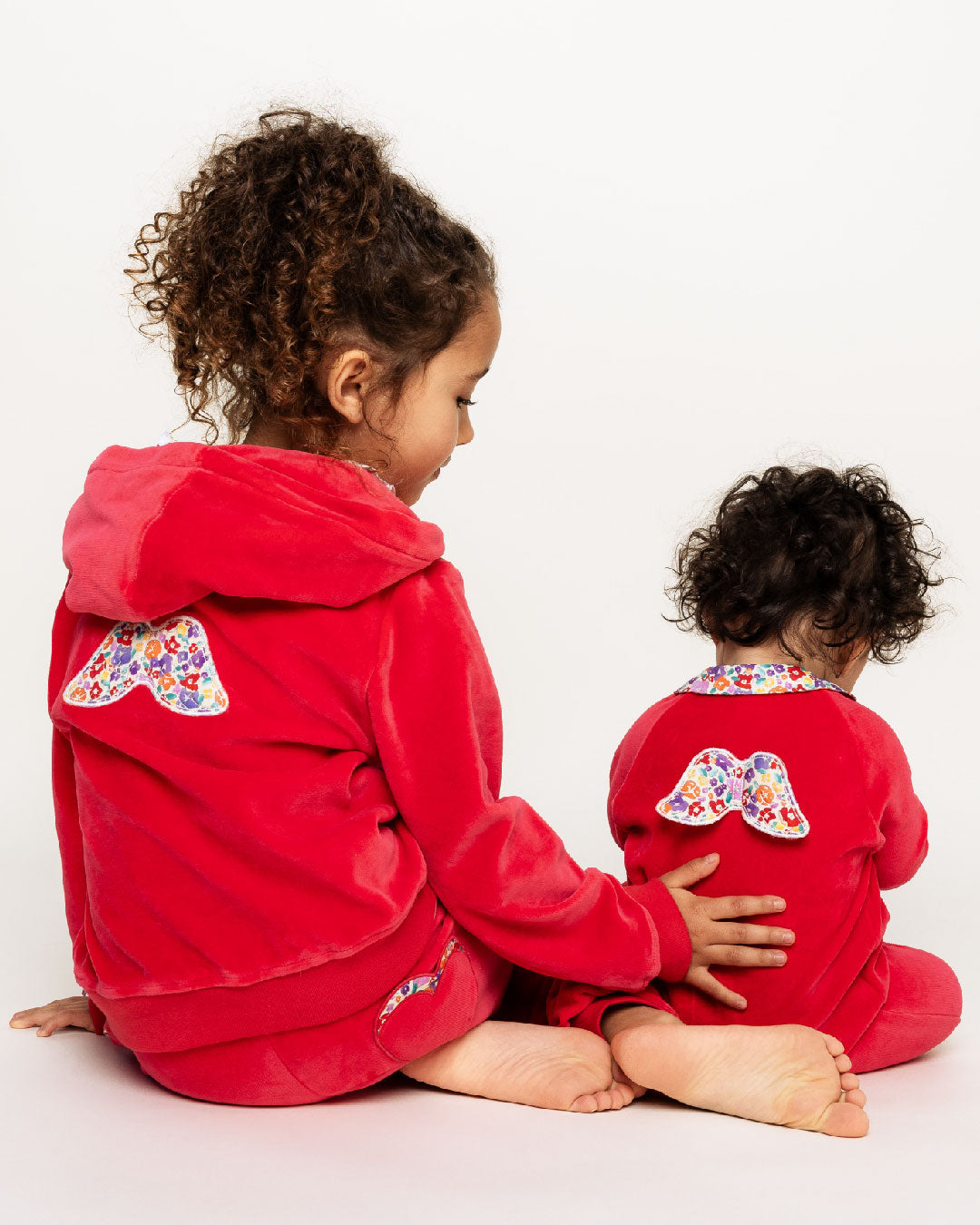 Velour Angel Wing™ Loungewear Set - Child Berry