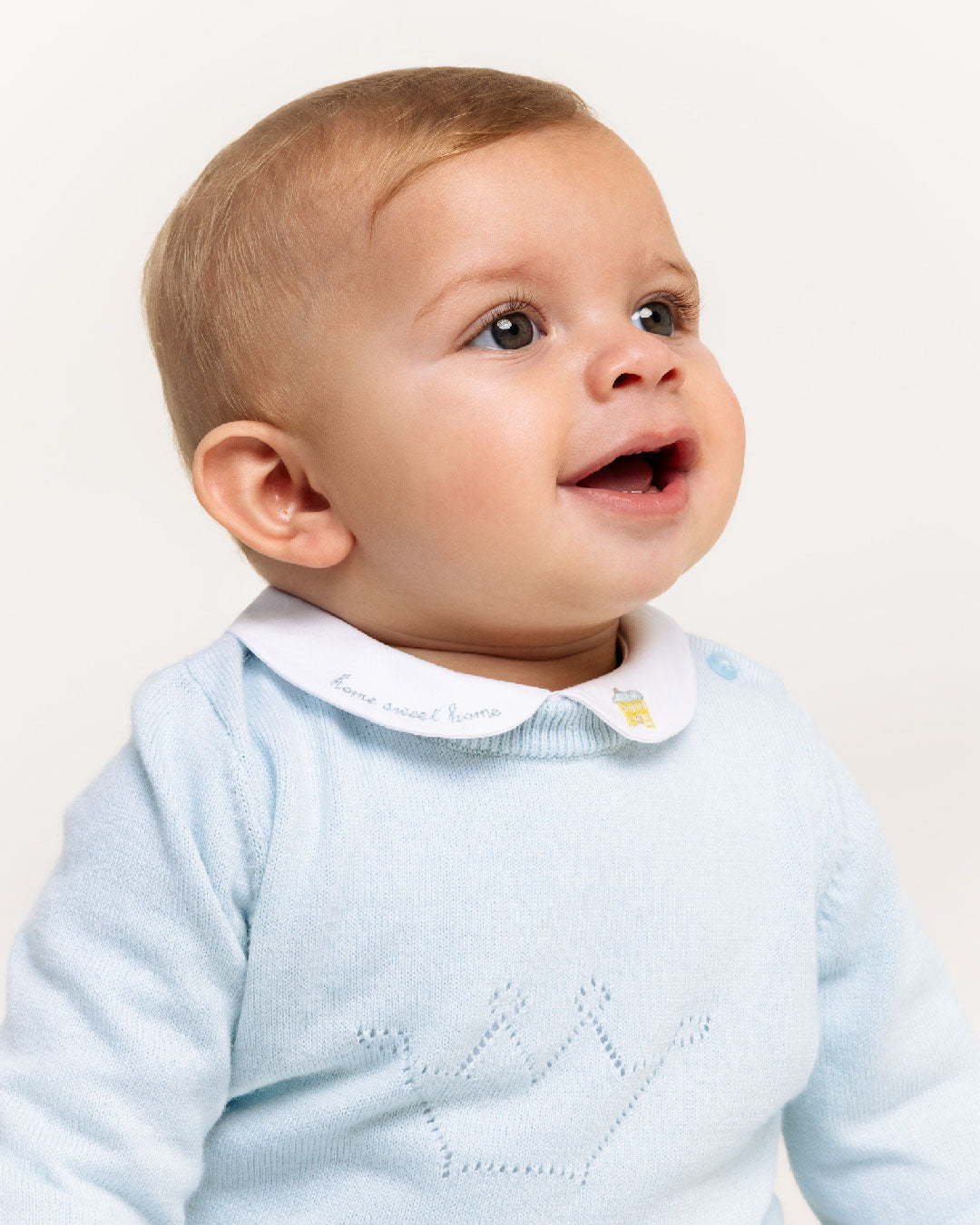 Home Sweet Home Peter Pan Collar Onesie - Blue