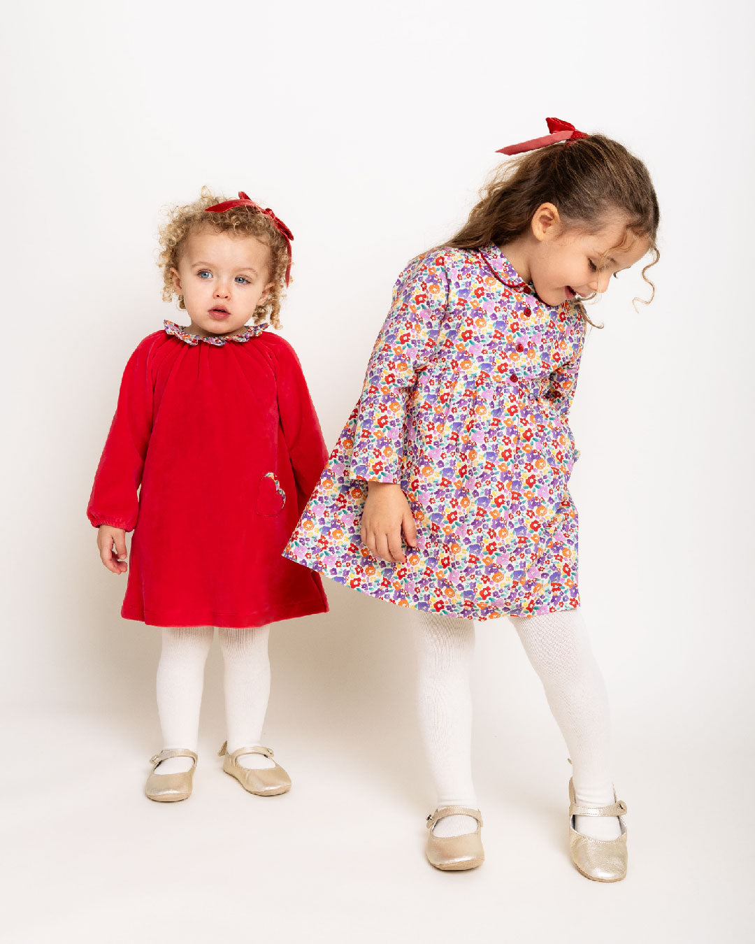 Olympia Ruffle Collar Velour Dress