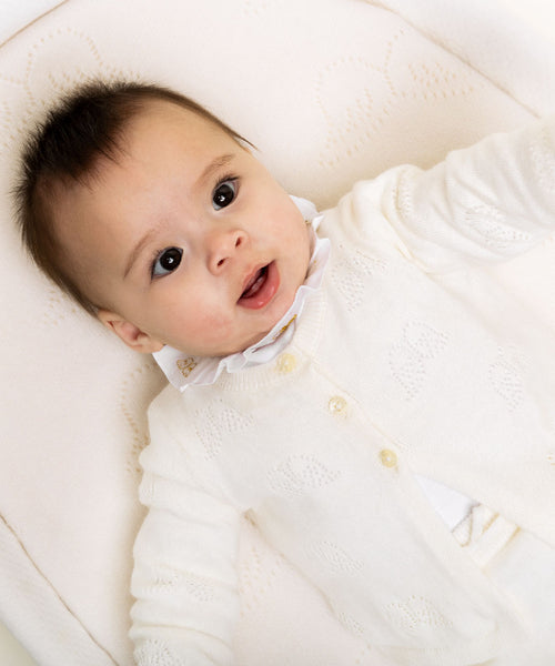 Angel Wing™ Pointelle Cardigan - Ivory