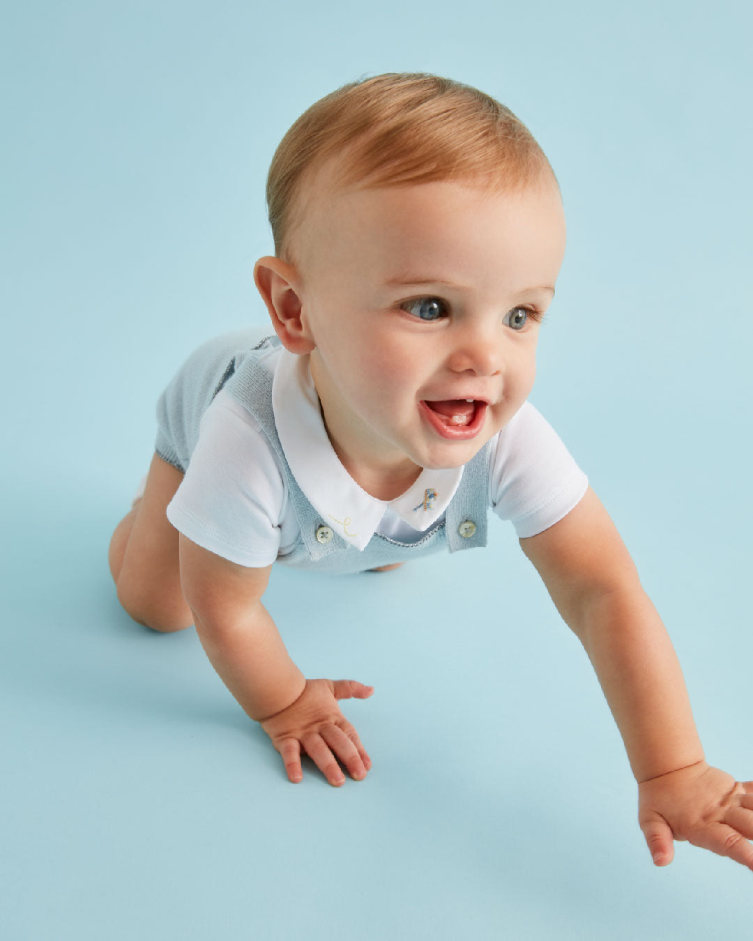 Airplane Embroidered Collar Onesie
