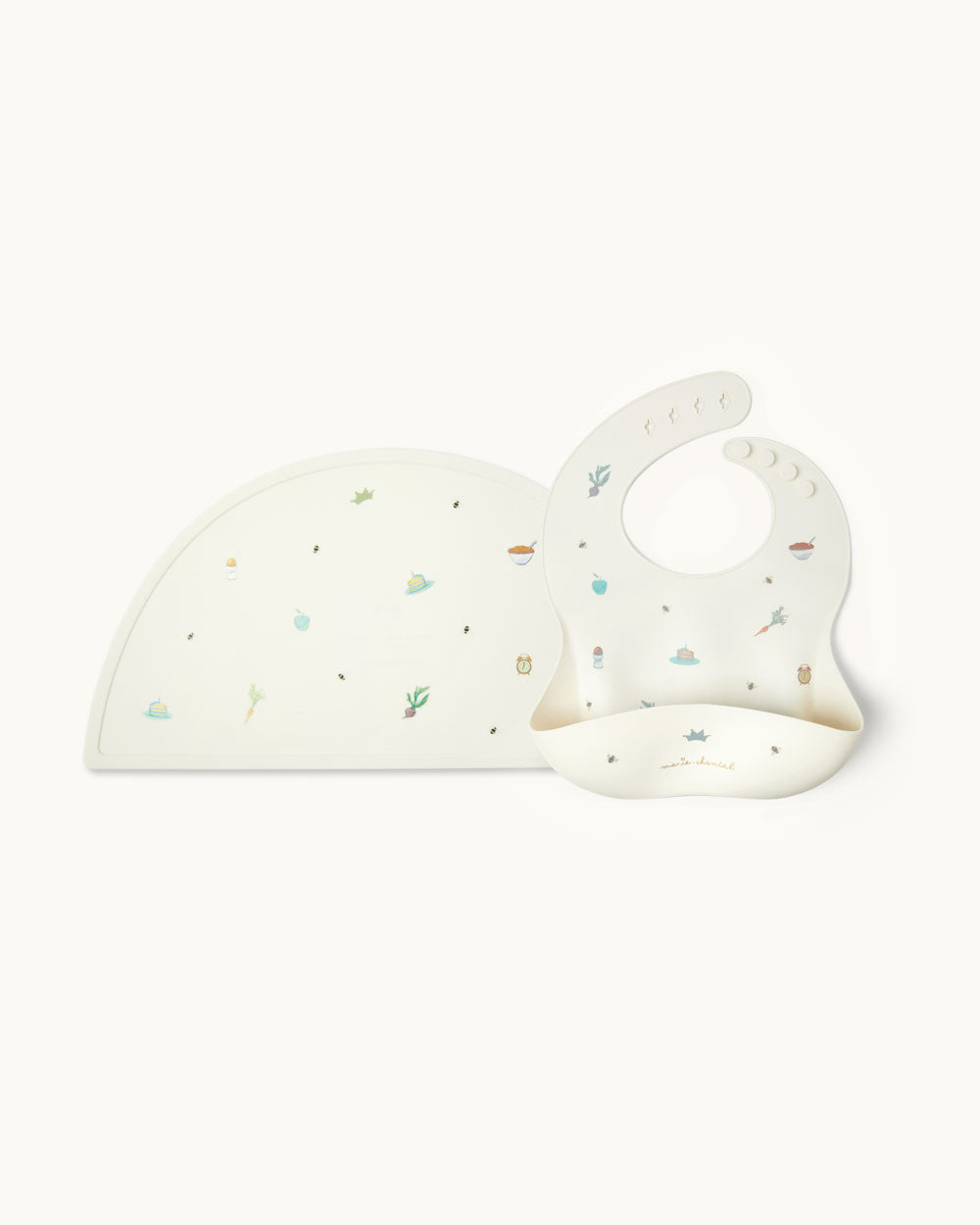 Manners Begin at Breakfast Silicone Bib and Placemat Set