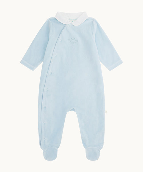 Tino Crown Peter Pan Velour Sleepsuit