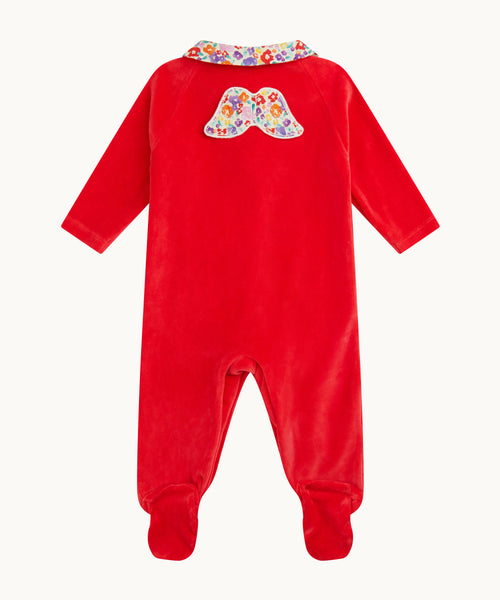 Floral Angel Wing™ Velour Sleepsuit - Berry