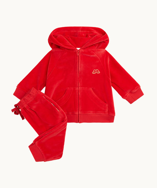 Velour Angel Wing™ Loungewear Set - Baby Berry