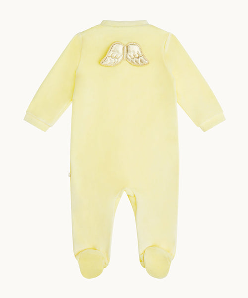Angel Wing™ Velour Sleepsuit - Yellow