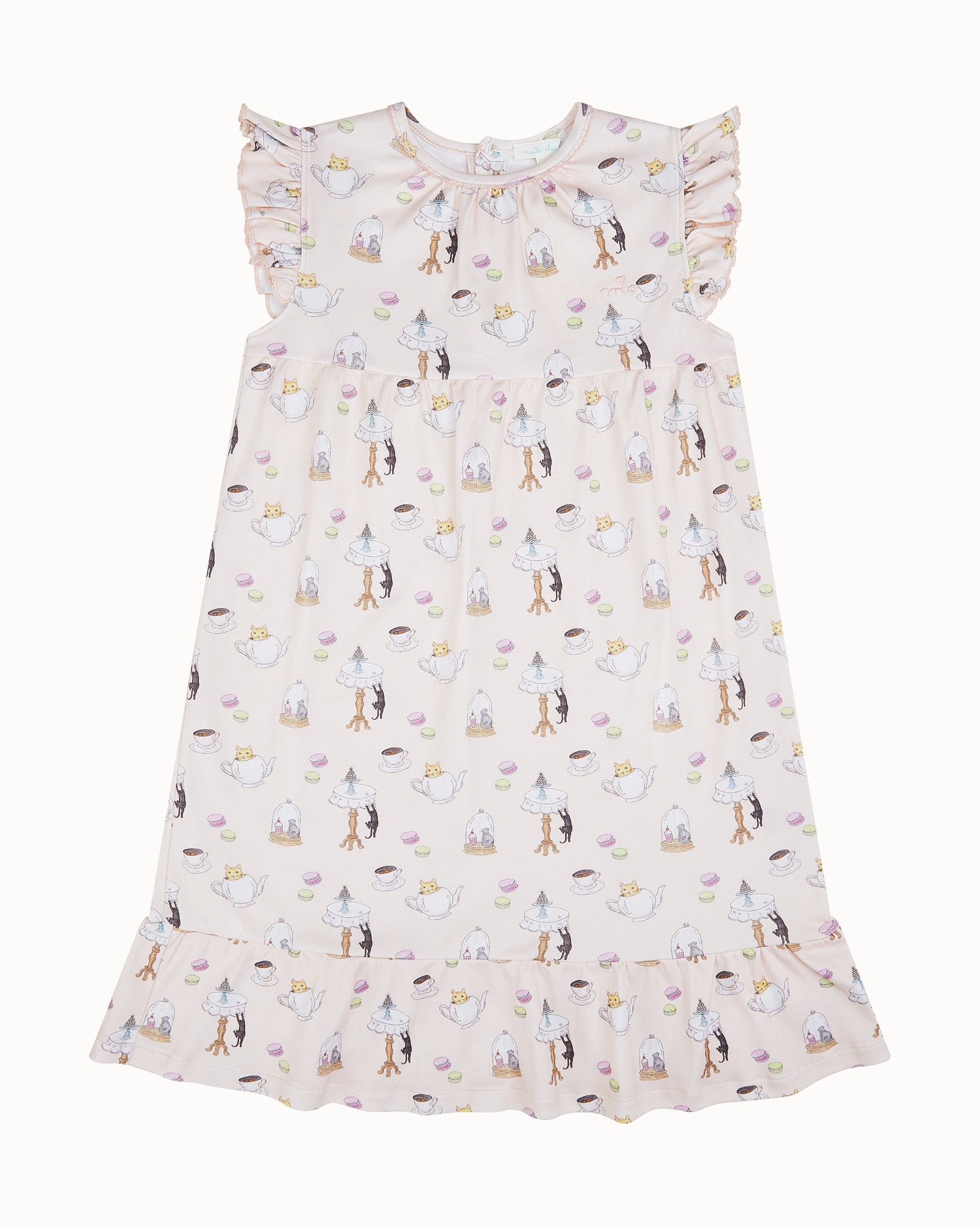 Kitten's Tea Party Nightgown - Child Pink