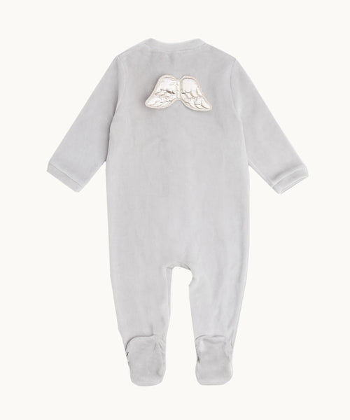 Sleep & Snuggle Velour Angel Wing Gift Set - Silver & Grey