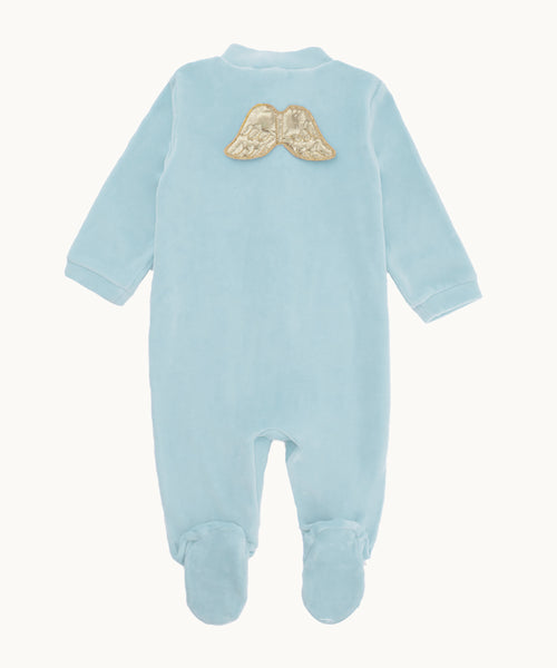 Sleep & Snuggle Velour Angel Wing Gift Set - Gold & Dusty Blue
