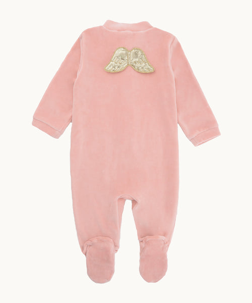 Sleep & Snuggle Velour Angel Wing Gift Set - Gold & Dusty Pink