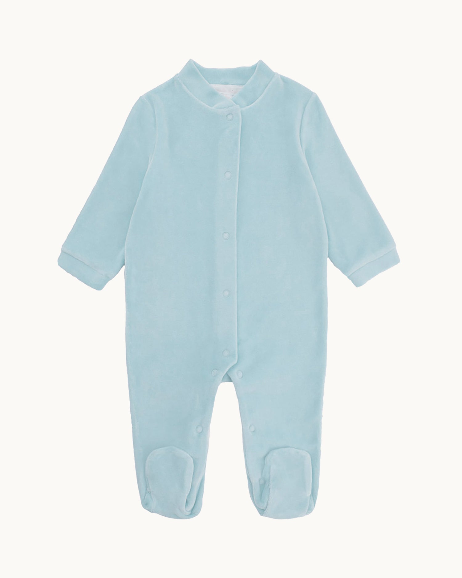 Velour Angel Wing™ Sleepsuit - Gold & Dusty Blue