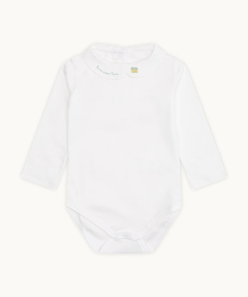 Home Sweet Home Peter Pan Collar Onesie - Blue