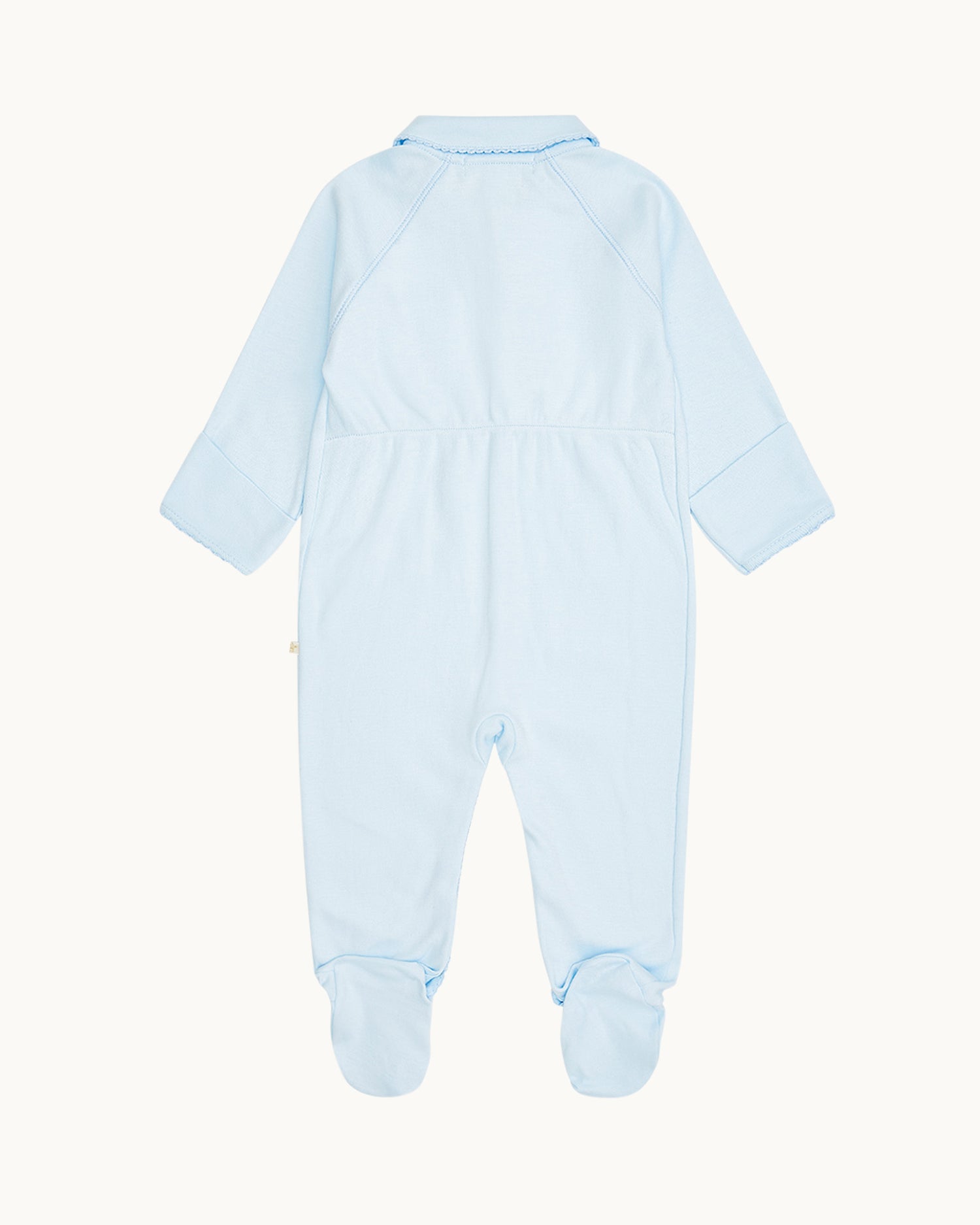 Angel Wing™ Pima Cotton Sleepsuit with Mittens - Blue