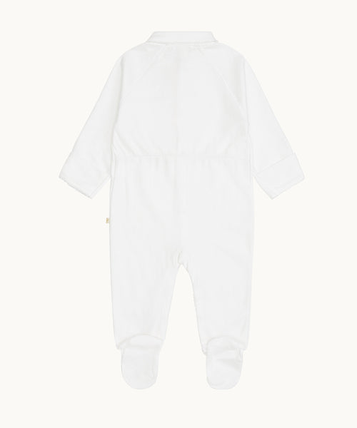Angel Wing™ Pima Cotton Sleepsuit with Mittens - White
