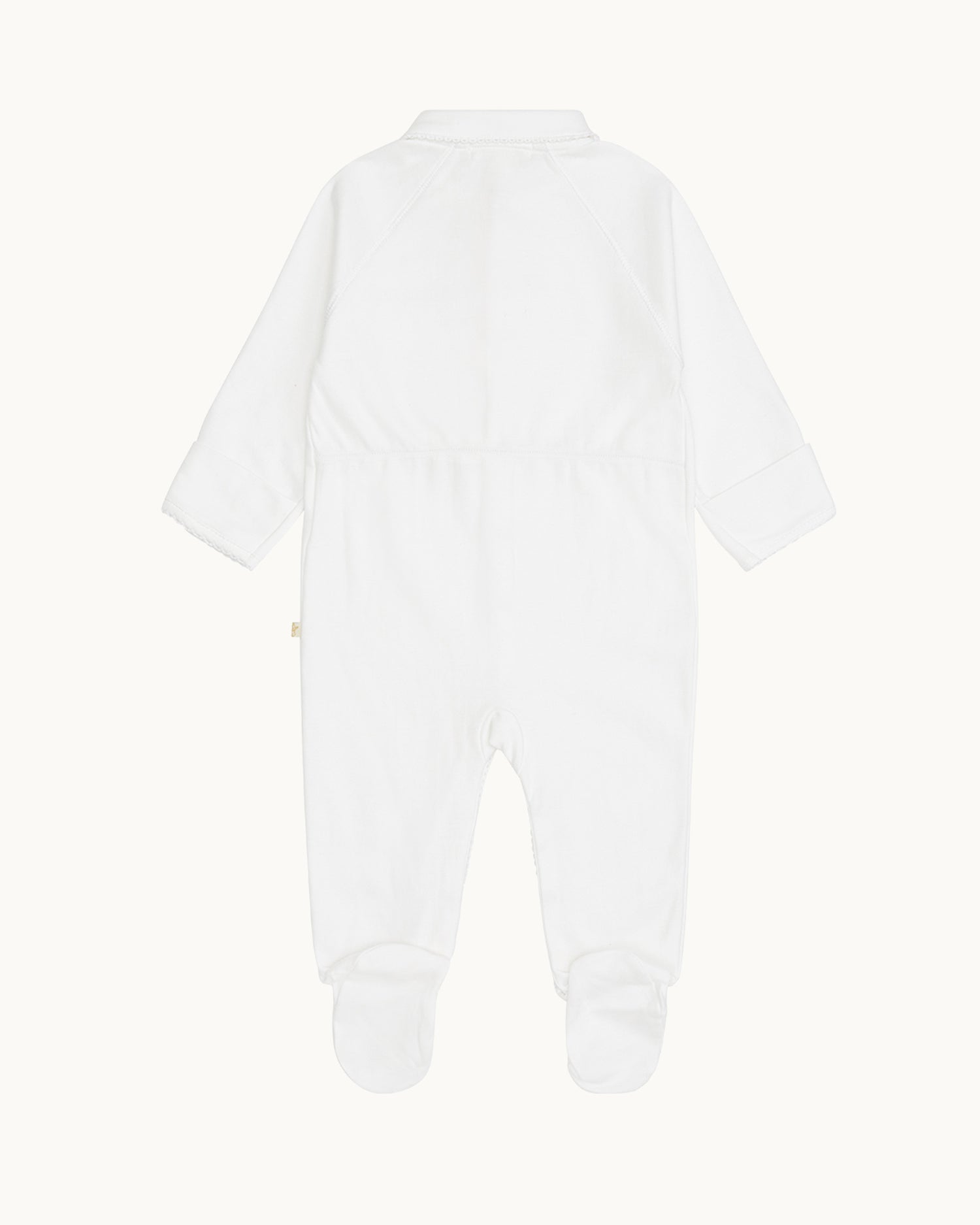 Angel Wing™ Pima Cotton Sleepsuit with Mittens - White