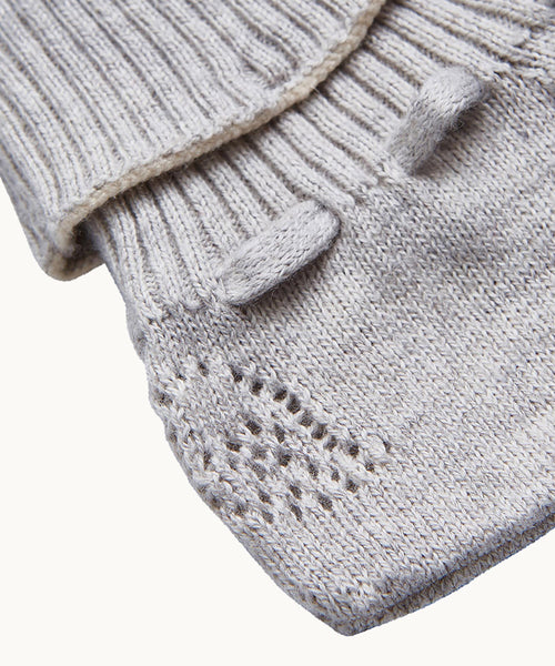 Angel Wing™ Knitted Booties - Grey