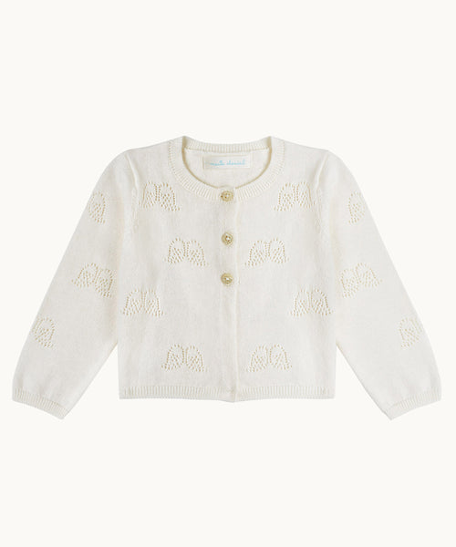 Angel Wing™ Pointelle Cardigan - Ivory