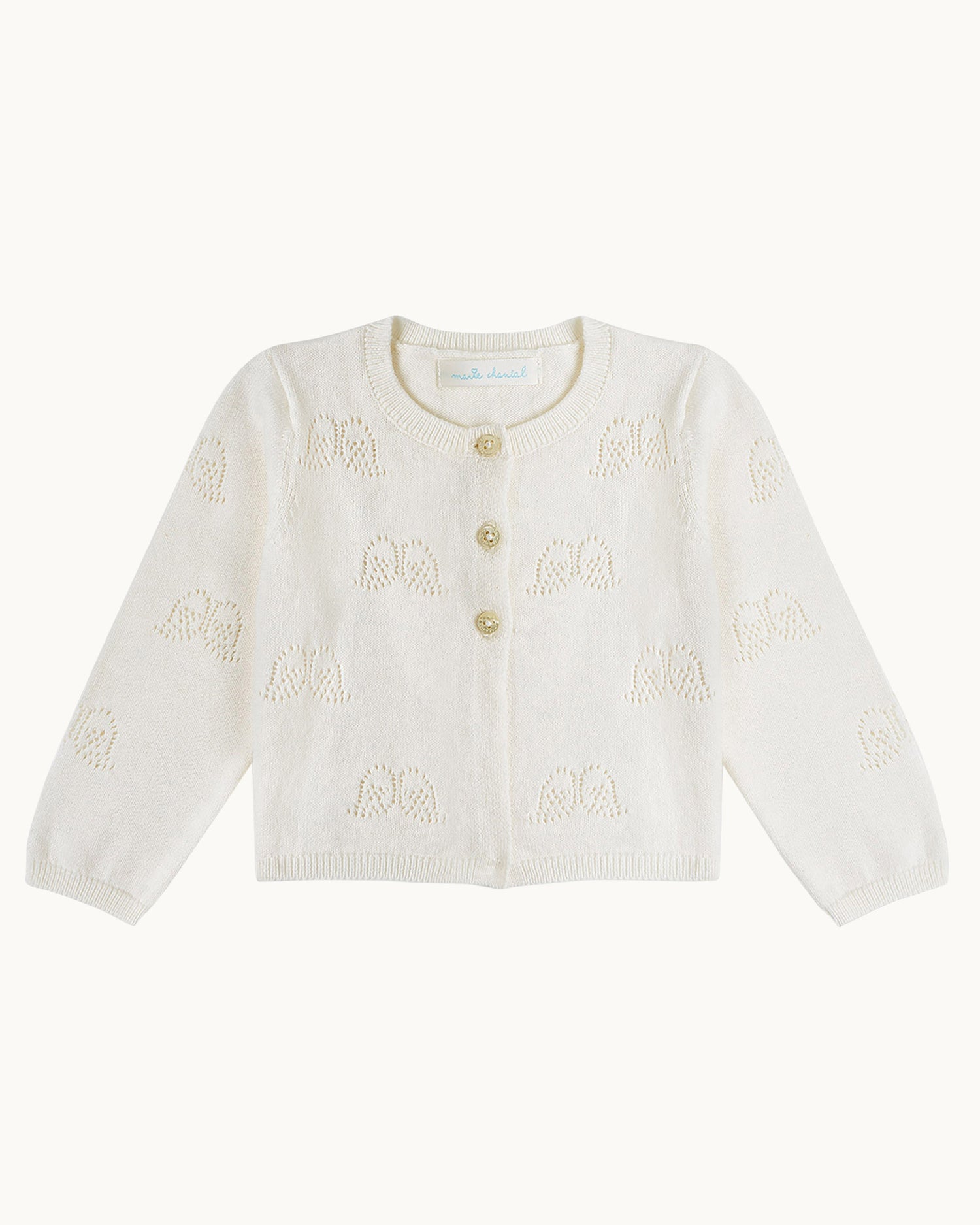 Angel Wing™ Pointelle Cardigan - Ivory