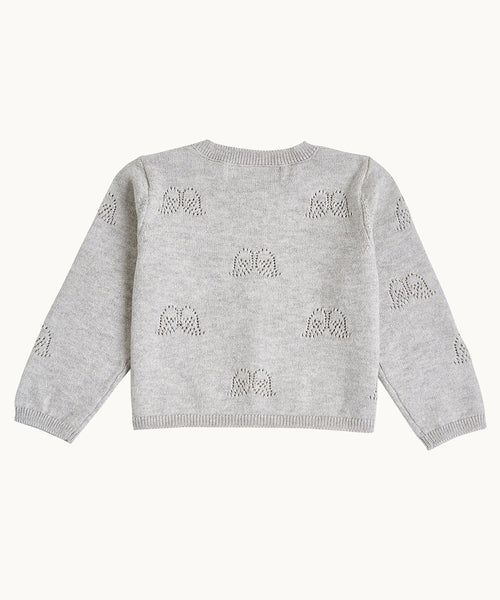 Angel Wing™ Pointelle Cardigan - Grey
