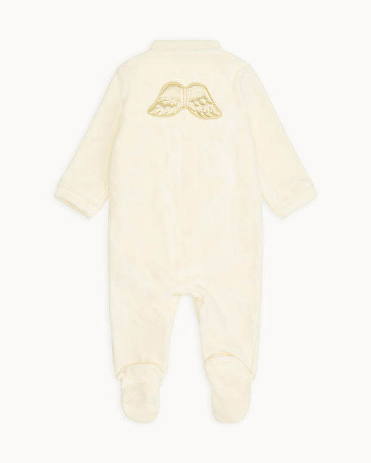 MC-115-AW24 MARIE-CHANTAL Angel Wing Cashmere Pointelle Sleepsuit
