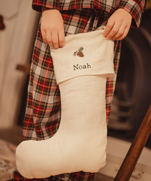 Christmas Stocking - Green Pinecone