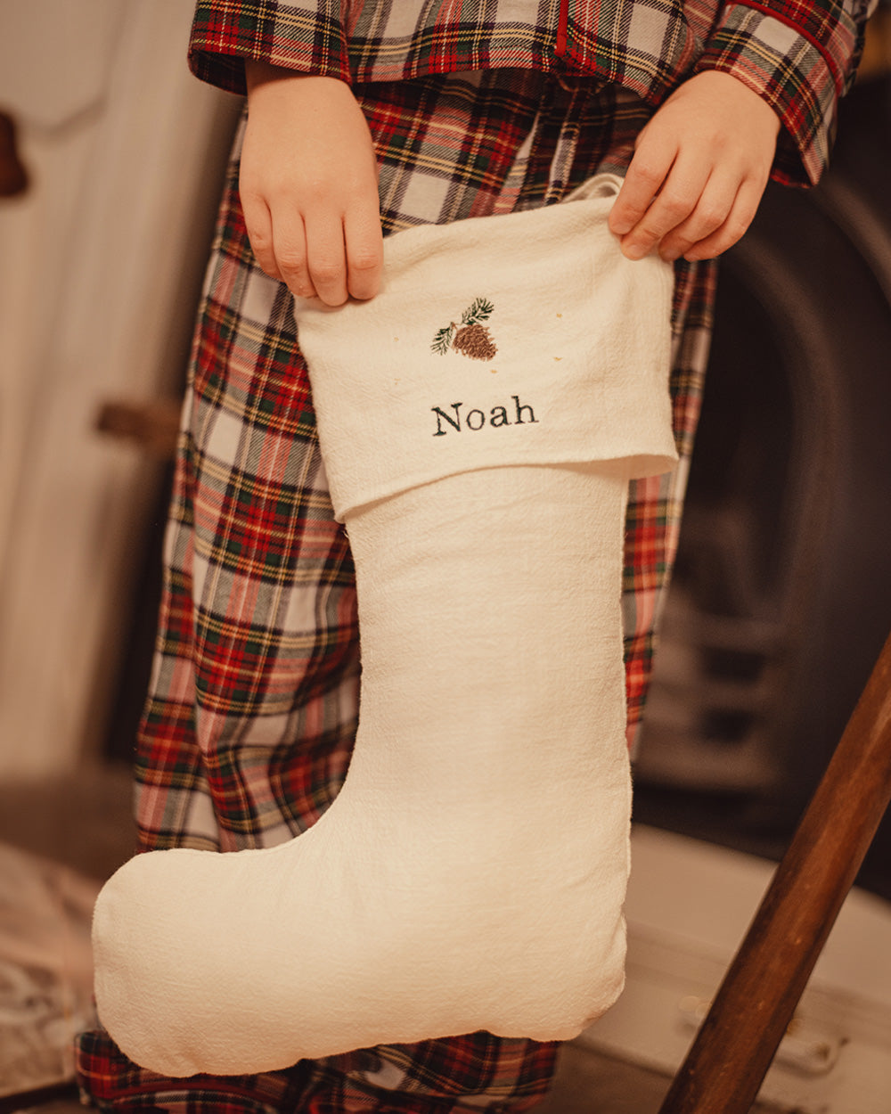 Christmas Stocking - Green Pinecone